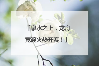 泉水之上，龙舟竞渡火热开赛！