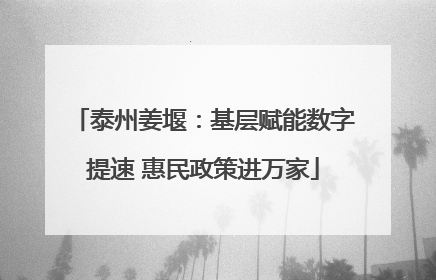 泰州姜堰：基层赋能数字提速 惠民政策进万家