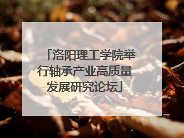 洛阳理工学院举行轴承产业高质量发展研究论坛