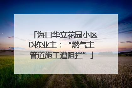 海口华立花园小区D栋业主：“燃气主管道施工遭阻拦”