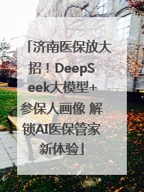 济南医保放大招！DeepSeek大模型+参保人画像 解锁AI医保管家新体验