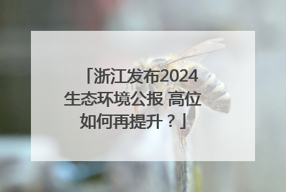 浙江发布2024生态环境公报 高位如何再提升？