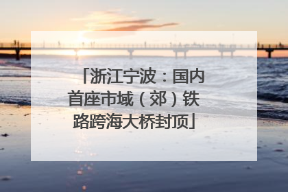 浙江宁波：国内首座市域（郊）铁路跨海大桥封顶