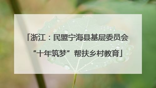 浙江：民盟宁海县基层委员会“十年筑梦”帮扶乡村教育