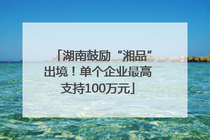 湖南鼓励“湘品”出境！单个企业最高支持100万元