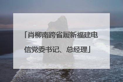 肖柳南跨省履新福建电信党委书记、总经理