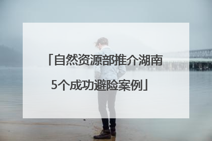 自然资源部推介湖南5个成功避险案例