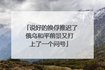 说好的换俘推迟了 俄乌和平前景又打上了一个问号