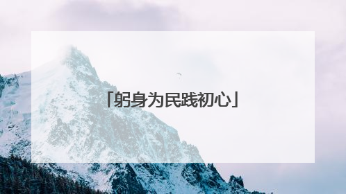 躬身为民践初心