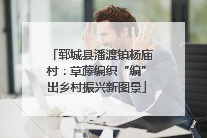 郓城县潘渡镇杨庙村：草藤编织“编”出乡村振兴新图景