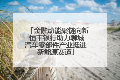 金融动能聚链向新 恒丰银行助力聊城汽车零部件产业挺进新能源赛道