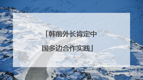 韩前外长肯定中国多边合作实践
