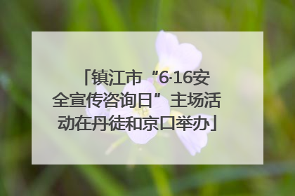镇江市“6·16安全宣传咨询日”主场活动在丹徒和京口举办