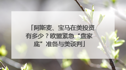 阿斯麦、宝马在美投资有多少？欧盟紧急“盘家底”准备与美谈判