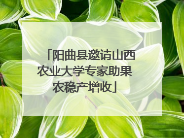 阳曲县邀请山西农业大学专家助果农稳产增收