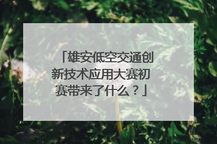 雄安低空交通创新技术应用大赛初赛带来了什么？