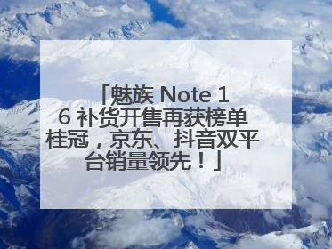 魅族 Note 16 补货开售再获榜单桂冠，京东、抖音双平台销量领先！