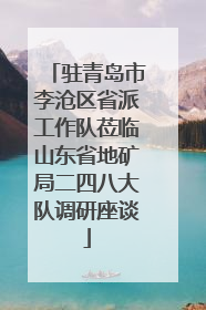 驻青岛市李沧区省派工作队莅临山东省地矿局二四八大队调研座谈