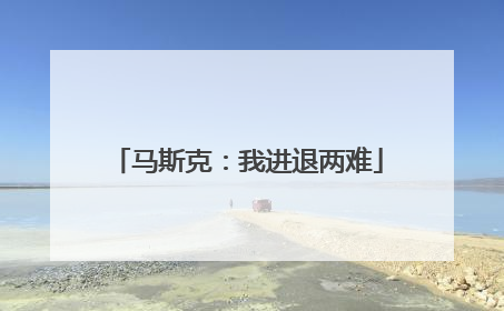 马斯克：我进退两难