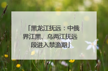 黑龙江抚远：中俄界江黑、乌两江抚远段进入禁渔期