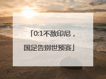0:1不敌印尼，国足告别世预赛
