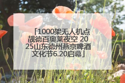 1000架无人机点靓德百奥莱夜空 2025山东德州燕京啤酒文化节6.20启幕