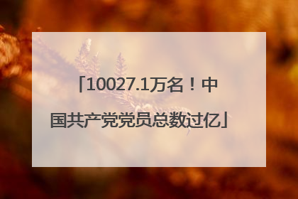 10027.1万名！中国共产党党员总数过亿