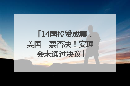 14国投赞成票，美国一票否决！安理会未通过决议