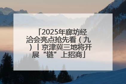 2025年廊坊经洽会亮点抢先看（九）丨京津冀三地将开展“链”上招商