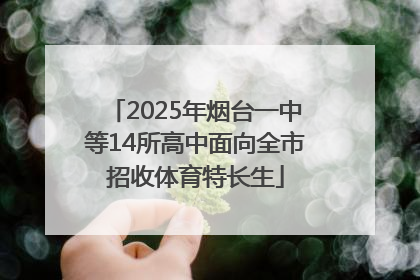 2025年烟台一中等14所高中面向全市招收体育特长生