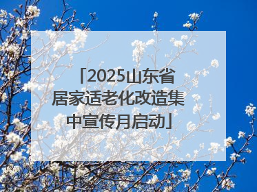 2025山东省居家适老化改造集中宣传月启动