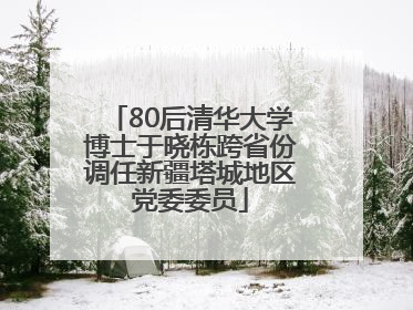 80后清华大学博士于晓栋跨省份调任新疆塔城地区党委委员